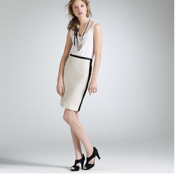 J. Crew Dresses & Skirts - J.Crew Contrast Pencil Skirt Size 0 Natural